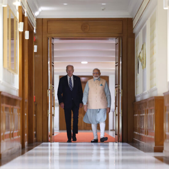 PM in a bilateral meeting with the President of the United States, Mr. Joe Biden, in New Delhi on September 08, 2023.